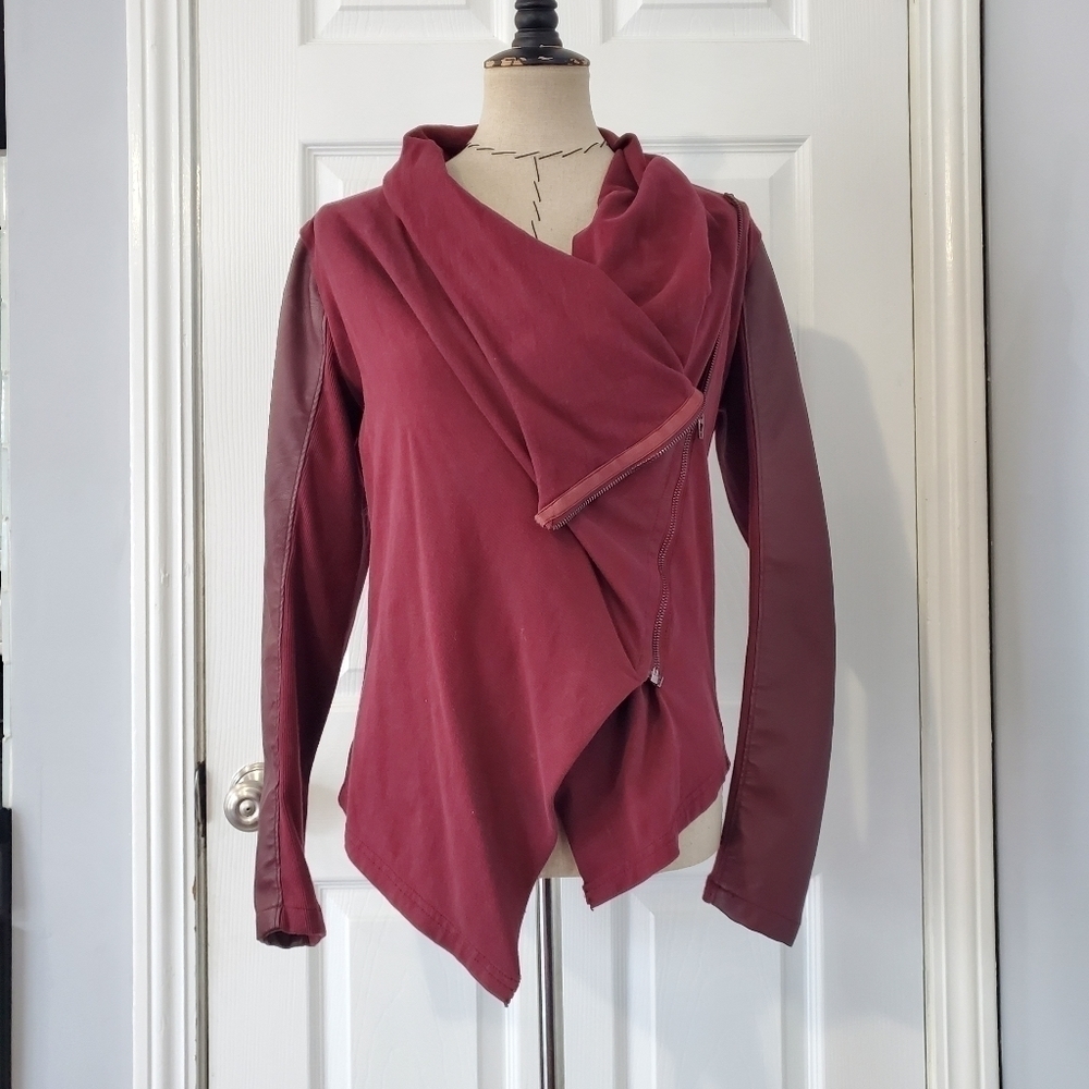 Blank NYC Moto Ponte Drape Jacket in Oxford